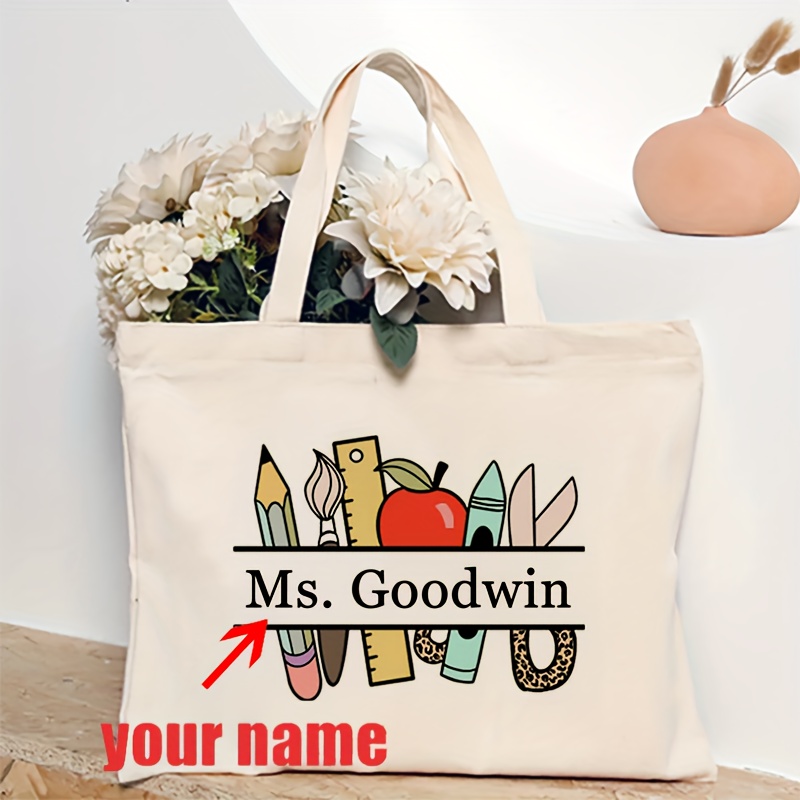 Women'S Best Bags For Travel - Tas Tote Pola Nama Guru Kustom