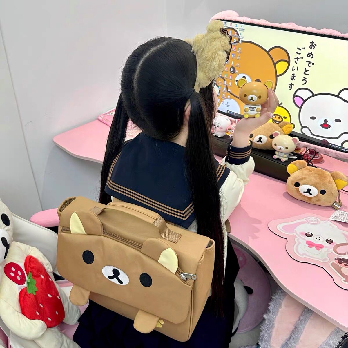 Women'S Japanese Bags - Ransel Beruang Kartun Tas Seragam Ransel