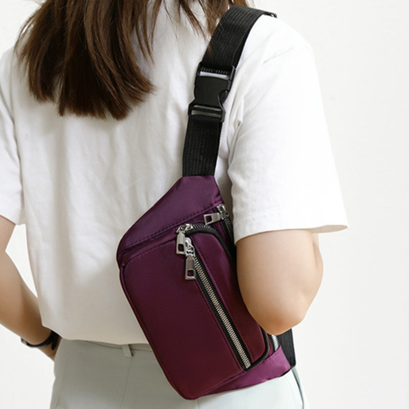 Women'S Bum Bags - Tas Pinggang Oxford Cloth dengan Ritsleting,
