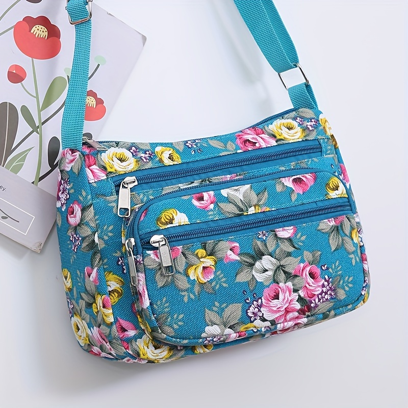 Women Bags Zip - Tas Selempang Bermotif Bunga yang Stylish,
