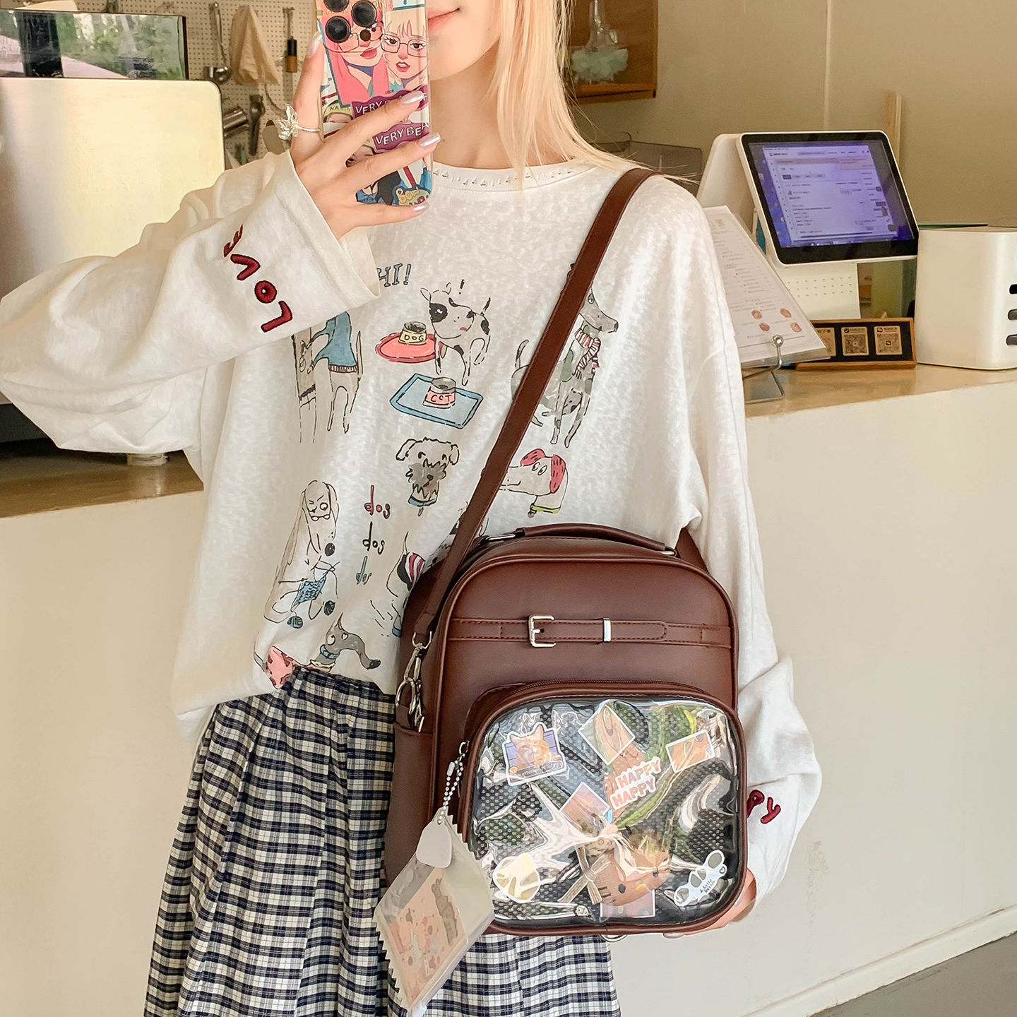 Ransel Blok Warna Jepang Tas B - Women'S Japanese Bags ulasan dan harga
